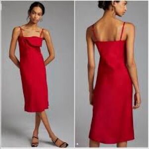 NWT Anthropologie Hutch Red Bow Front Slip Dress - Medium